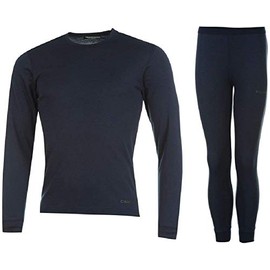 CAMPRI Sports Base Layer Junior Thermal Top & Pant Set Navy Unisex (11-12 years LB)