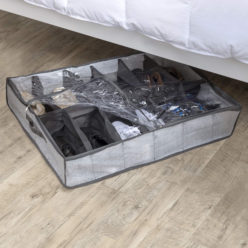 Home Basics Herringbone Closet Storage (1, Under The Bed Shoe