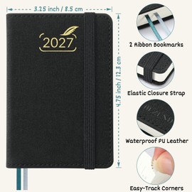 BEZEND Mini Pocket Calendar 2027 Bi-Daily, Weekly Monthly Planner for Purse