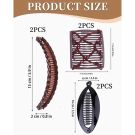 BNREOZA Pack of 6 Novelty Hair Clips, Banana Clips, Vintage Women Hair Accessories, Hair Combs, Fish Tail Hair Accessories, French Banana Clip Combs, Suitable for Long, Curly or Straight Hair