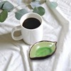 Didiseaon 2pcs Leaf Shaped Ceramic Spoon Holder Utensil Rest for