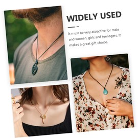 Minkissy 3pcs Traditional Stone Necklace Portable Crystal Pendant Necklace for Men Women Chinese Safe Crystal Pendant
