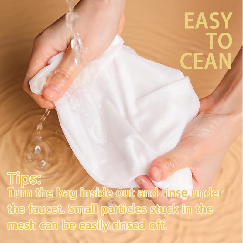 4 PCS Extra Fine Mesh Strainer Bags with Handle, Reusable