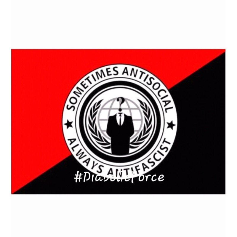 Flags Importer Sometimes Antisocial Always Antifascist 3x5Ft Large Flag Punk