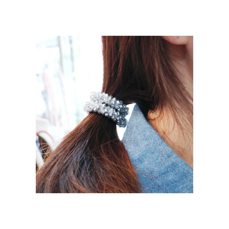 Crystal Cluster Bracelet and Ponytail Holder / Hair Tie /