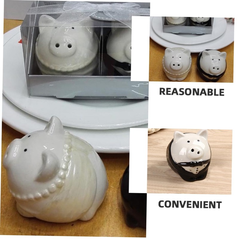 LABRIMP Ceramic Pig Jar Wedding Seasoning Pot Pig Pepper Salt
