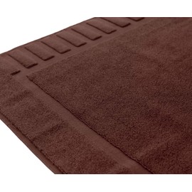 White Classic Luxury Bath Mat Floor Towel Set - Absorbent Cotton Hotel Spa Shower/Bathtub Mats [Not a Bathroom Rug] 22"x34" | 2 Pack | Brown