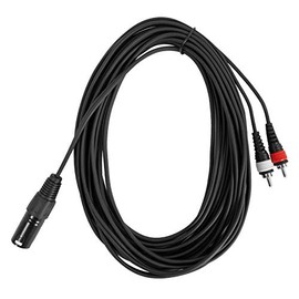 Rockville RXLRDRCA25 25 Ft XLR to Dual RCA Pro Audio Cable, 100% Copper, Gold-Plated Connectors, Durable PVC Jacket, Low Noise, for Musicians and DJs