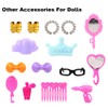 BARWA 40 PCS Doll Accessory Bags Crown Necklace Comb for