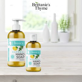 Brittanie's Thyme Basics Natural Olive Oil Hand Soap, Lemon Sage - 12 fl oz, Pack of 3 - Cruelty Free, Vegan, No Synthetic Additives, No Sulfates, Paraben Free, Phthalate Free