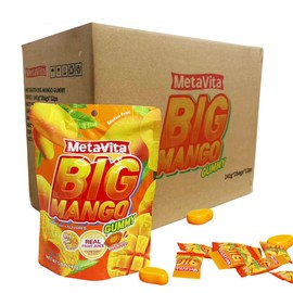 MetaVita Peelable Big Mango Gummy Candy – 24 Packs, Individually Wrapped, Gluten-Free, Bulk Party Snack