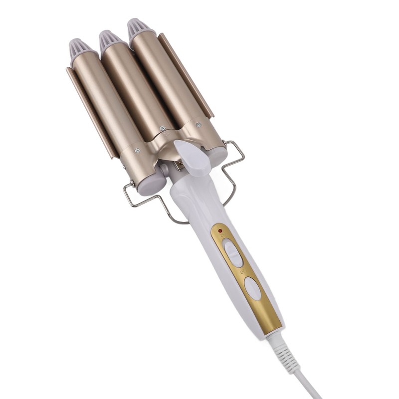 25mm Curling Iron Wand Adjust Temperature Fast Heating 3 Barrel