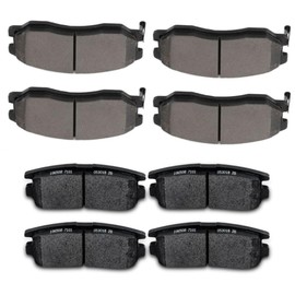 OCACA 16 Pieces - Disc Brake Pad Set Kit Front Rear Left Driver and Right Passenger Side Thermal Scorched Semi Metallic Low Ceramic Slotted E82259401Cp for Chevy for Captiva Sport for Equinox