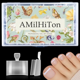 AMilHiTon Toe Nail Tips, Square Half Cover for Wide Short Nail Beds, Matte Pre-shaped Press on Toenails for Women Extensions Home DIY Nail Salon 360PCS 12Sizes