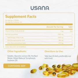 Usana Biomega 56 Cpsulas Omega-3 Para Adultos Suplemento