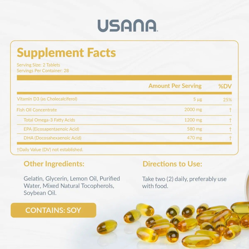 Usana Biomega 56 Cpsulas Omega-3 Para Adultos Suplemento