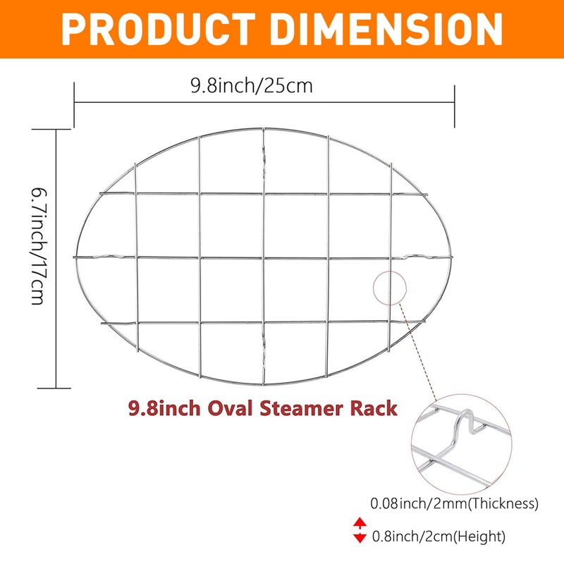 TamBee Cooking Oval 9.8 Inch Cookie Cooling Rack 304 Stainless