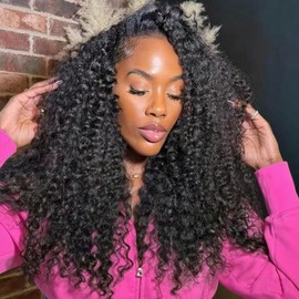 RUI MEI SI Half Wig Human Hair 200% Density Water Wave Glueless Wigs Human Hair 3 in 1 Drawstring Seamless Flip Over With Adjustable String Invisible Hairline Beginner Friendly Headband Wig 18 Inch