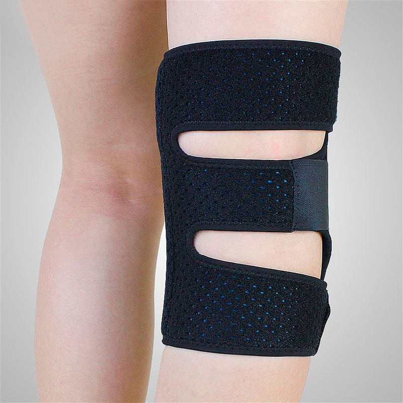 Breathable Knee Brace with Gel Cushion and Side Splints for