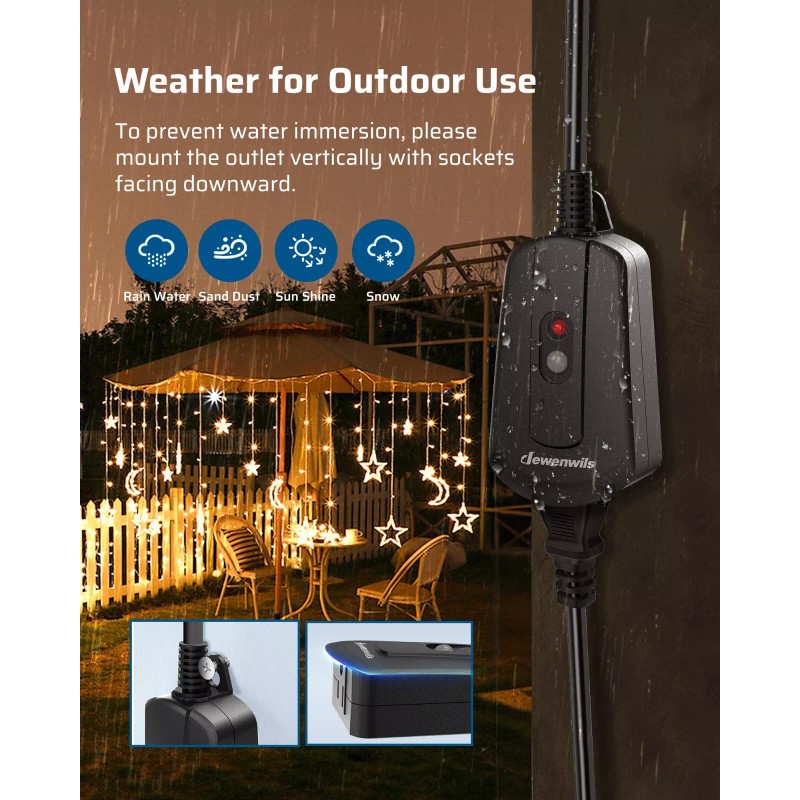 DEWENWILS Outdoor Remote Control Outlet Wireless Remote ChristmasDecor