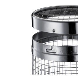 KÜCHENPROFI Rondo Cylindrical Grill Basket, Rustproof Stainless Steel, 360° Rotating Vegetable Basket, Fine Grid for Small Chops in Grill Container, Grill Cylinder, Dishwasher Safe