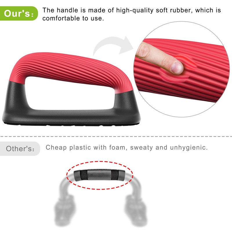Kipika Push Up Bars, Pushup Stands, Anti-Slip Soft Plastic Push