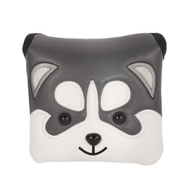 SHABIER Golf Large Mallet Headcover with Cartoon Animal Design for Golf Putter Club (Grey Husky Dog)