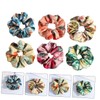 SAFIGLE 6pcs Floral Print Hair Scrunchies Set Elastic Ponytail Holders