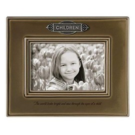 Grasslands Road Everything's Relative Suede Brown Ceramic Glaze Children Frame, Holds a 4 by 6-Inch Photo