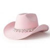 Gossifan Western Cowboy Hat for Women Sparkly Rhinestone Cowgirl Hat,Bride