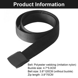 IUSOT Money Belt for Travel Hidden Compartment with Secret Zip Pocket, Adjustable Nylon Design, Black, Ideal for Secure Travel and Everyday Use