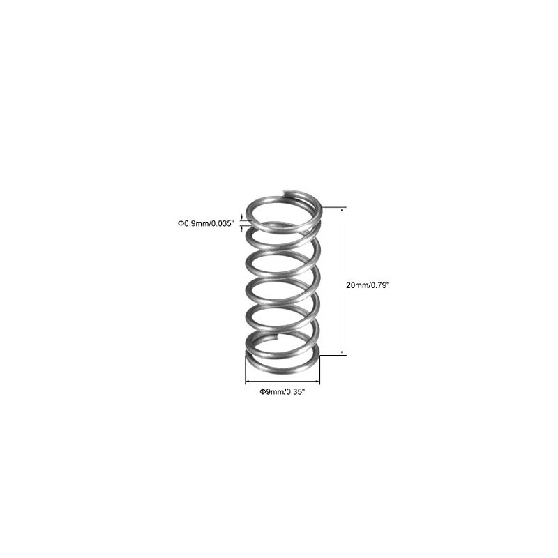 sourcing map Wire Diameter 0.035", OD 0.35", Free Length 0.79"