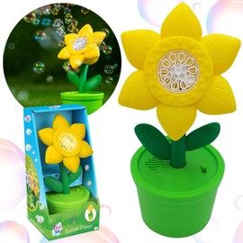 Bubble Machine, Bubble Flower + Liquid 80 ml, LED Light Bubble Machine for Birthday Party Wedding Bubble Machine for Children Bubble Machine (0911)