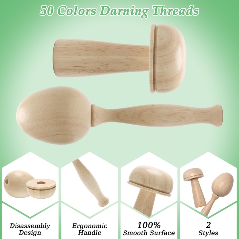 Windspeed Darning Egg Darning Mushroom for Socks Darner Egg Kit