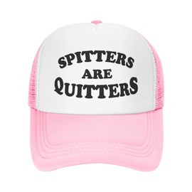 Spitters are Quitters Trucker Hat Unisex Adult Funny Hats Adjustable Cap Classic Fishing Caps for Men and Women