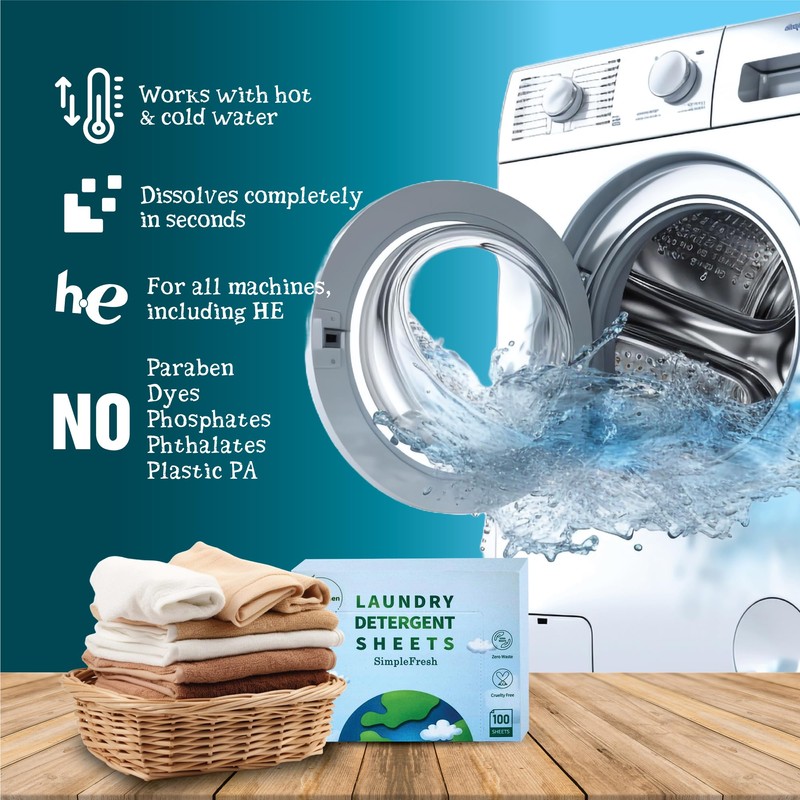 Simple Fresh Laundry sheets pack of 100, Fresh Scent -
