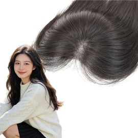 Hand Planted Women's Middle Part Wig Hairpiece Air Fringe Commuter Natural Volume Daily Hair Cover (Dark Brown)
