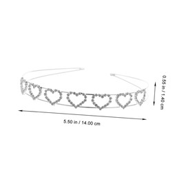 FOMIYES 2pcs Double-layer Rhinestone Heart Hairbands Luxurious Wedding Bridal Headpieces for Women and Girls for Valentine's Day and Special Occasions