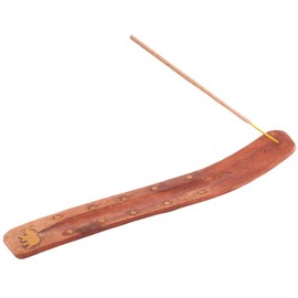Wooden Incense Holder for Sticks with Inlays of Brass 10 inches Long Assorted Styles