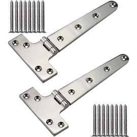 Beiruoyu 316 Stainless Steel Heavy Duty Marine Grade T Hinge Cast Strap Hinge (8in)