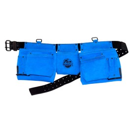 Graintex DS2131 11 Pocket Professional Suede Leather Tool Belt/Tool Bag Royal Blue Color, 2” Leather/Webbing Belt, 2 Hammer Holders, Construction Tools, Carpenter Tools, Roofing Tools, Drywall Tools