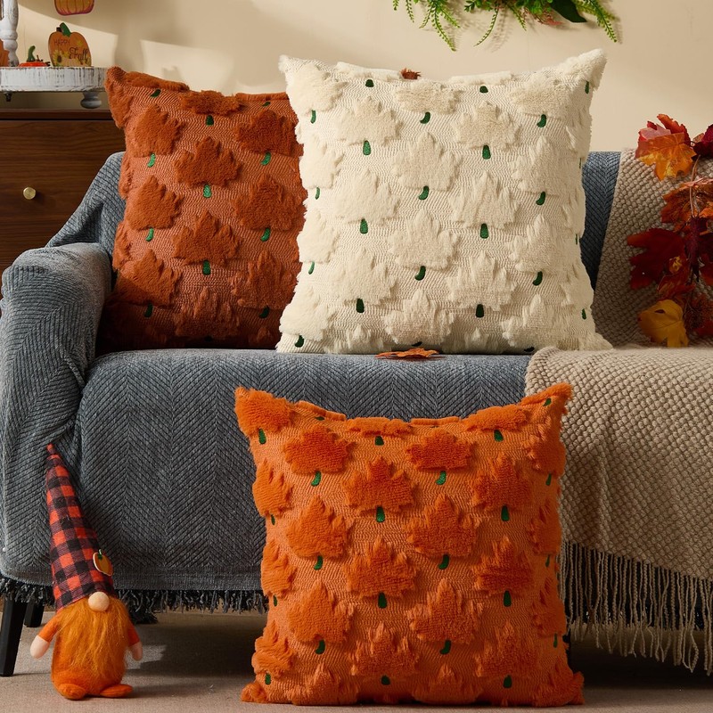 Fall Pillow Covers 18x18 Set of 2 Fall Decorations Autumn