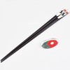 Issho, Painted Chopsticks Auspaulownia Box, Includes Chopsticks Rest, Black Cat