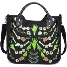Ro Rox Franken Shoulder Bag Messenger Large Canvas Quirky Spooky Print