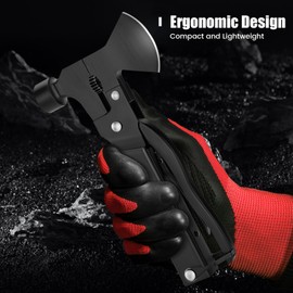 Mutoto 14-in-1 Multi Tools Hatchet Hammer Camping Gear, Multitool Hatchet Axe Camping Essentials for Camping Outdoor Survival Hiking (Carbon Black)