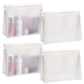 EupHHonycs 4 Pack Leakproof Clear Toiletry bags Cosmetic Bag, Reusable and Easy to Clean, TSA Approved Travel Toiletry Bags, Carry on Airport Airline Compliant Bag, 10 * 7.2in
