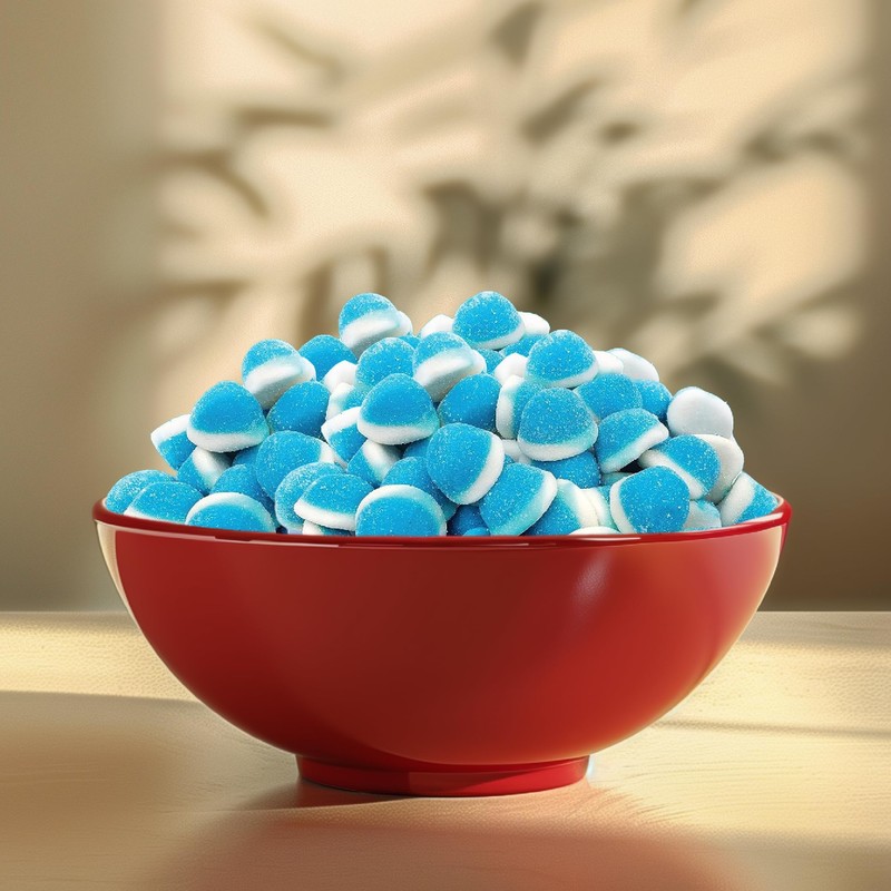 Blue Raspberry Puffs Gummy Candy, Baby Shower Candy, 2-Pound Bag