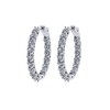 Central Diamond Center Zsa Zsa Oval CZ Hoop Earrings, 925