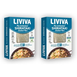 LIVIVA Low Carb Dried Shirataki Instant Rice (Pack of 2) - Low Calories - 25 Calories, Low Carb - 5g of Net Carbs, 0g of Fat and 0g of sugar
