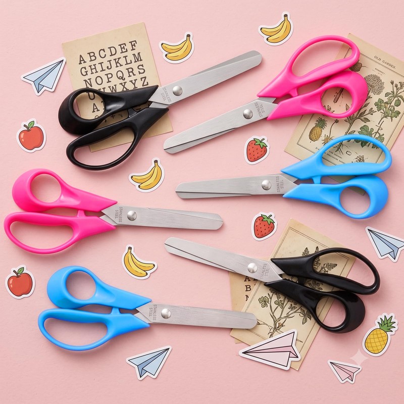 Left-Handed Kids Scissors,5 Inch Safety Childen Craft Scissors,Safe and Comfortable